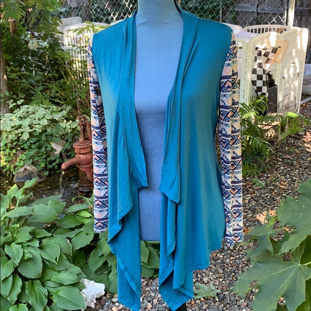 New Teal and SW Pattern Cardigan